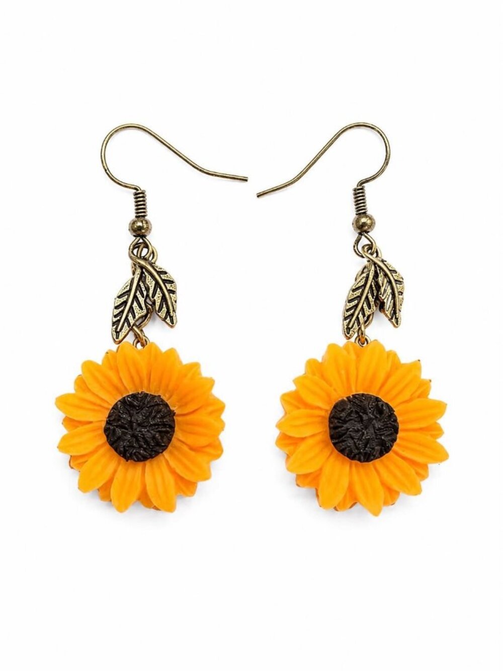 Sunflower drop earrings